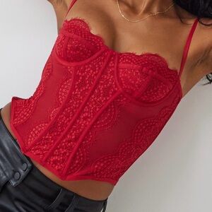 URBAN OUTFITTERS red corset top SOLD OUT IN STORE